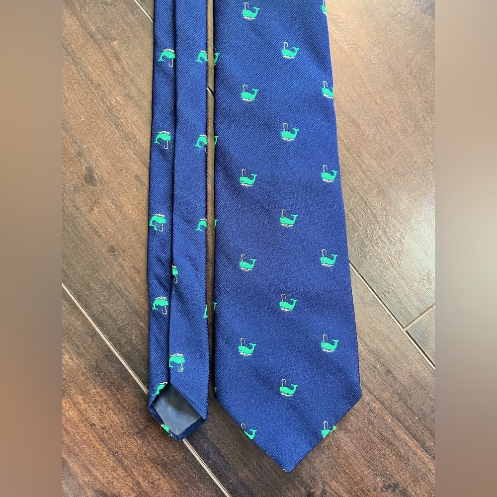 Vintage New England House neck tie made in USA WHALES